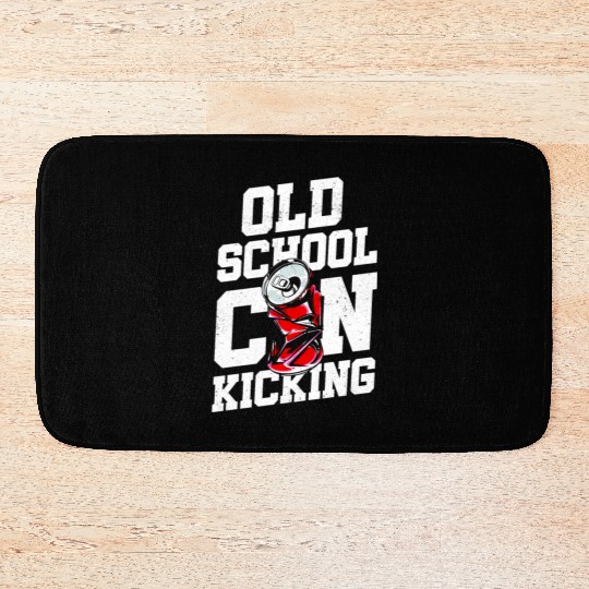 Old School Can Kicking Street Game 90s Kid Bath Mats