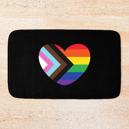Pride Rainbow Heart Bath Mats