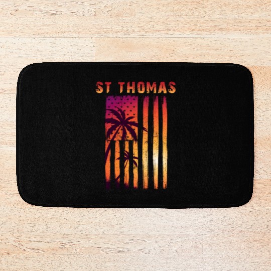 St Thomas Us Virgin Islands Patriotic Flag Bath Mats