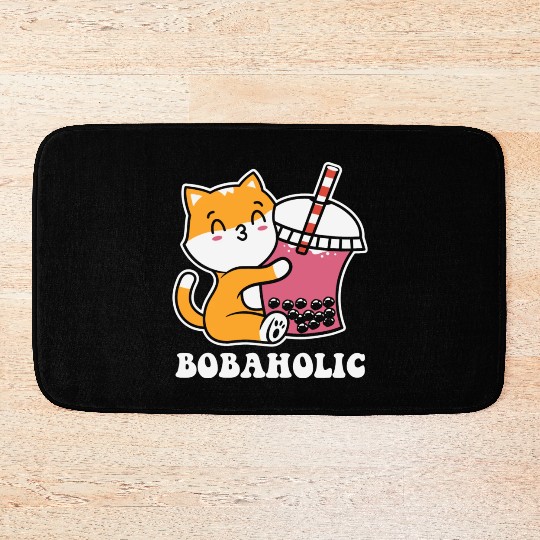 Bubble Milk Boba Tea Tapioca Pearls Lover Funny Bath Mats