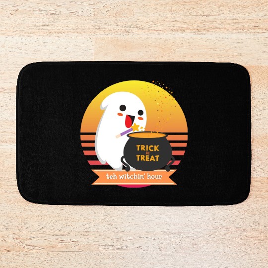 Halloween Cute Ghost Witching Hour Trick Or Treat Bath Mats