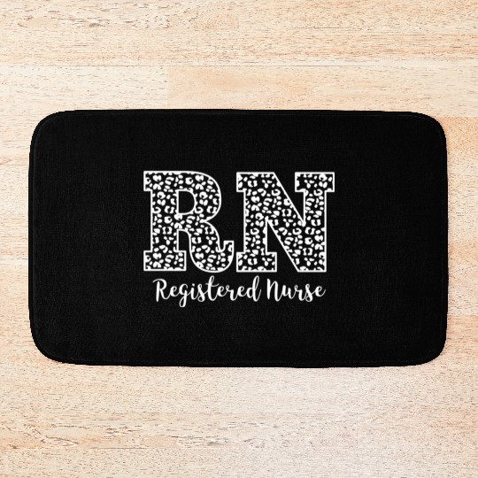 Registered Nurse Rn Leopard Nursing School Nurse Bath Mats