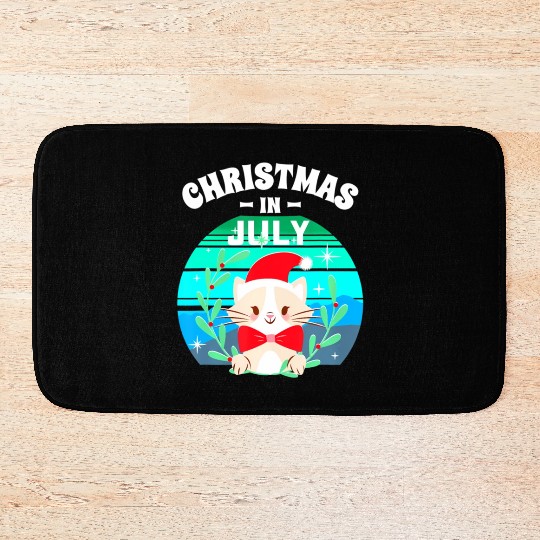 Christmas in July for Women Men Cat Christmas Bath Mats
