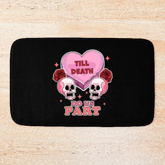 Till Death Do Us Part Skeleton Skull Valentine s Bath Mats