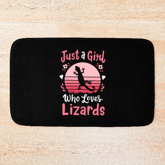 Lizard Reptile Lizard Lover Retro Bath Mats