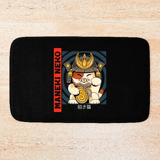 Adorable Maneki Neko Cat Bath Mats