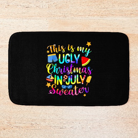 This Is My Christmas In July Sweater Summer Bath Mats