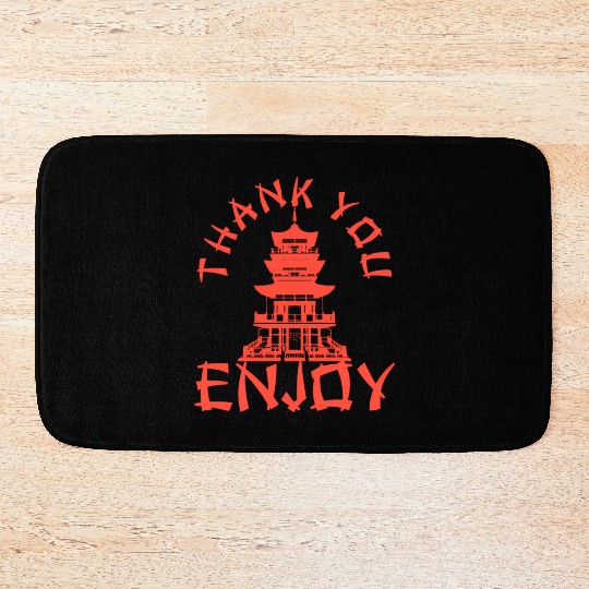 Chinese Take Out Thank You Enjoy Food Asian Bath Mats