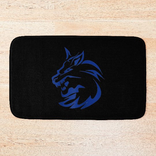 lightning lone wolf design raglan baseball Bath Mats Tan