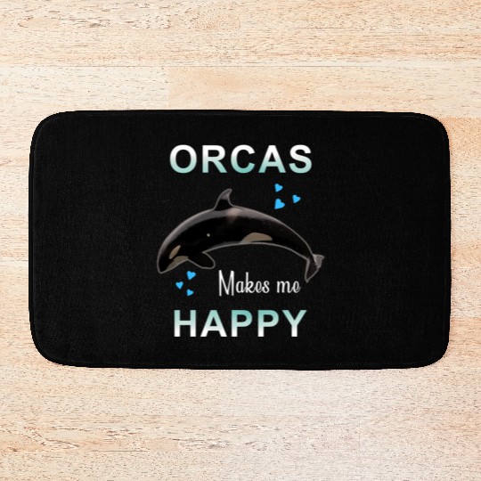 Orcas Make Me Happy Killer Whale Bath Mats