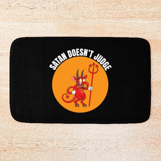 Funny Hail Gay Satan Lgbt Goth Gay Pride Baphomet Bath Mats