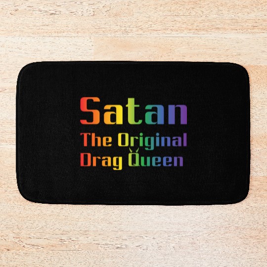 Funny Hail Gay Satan Lgbt Goth Gay Pride Baphomet Bath Mats