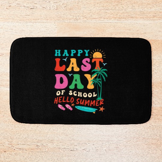 Groovy Happy Last Day of School Teacher Student Bath Mats