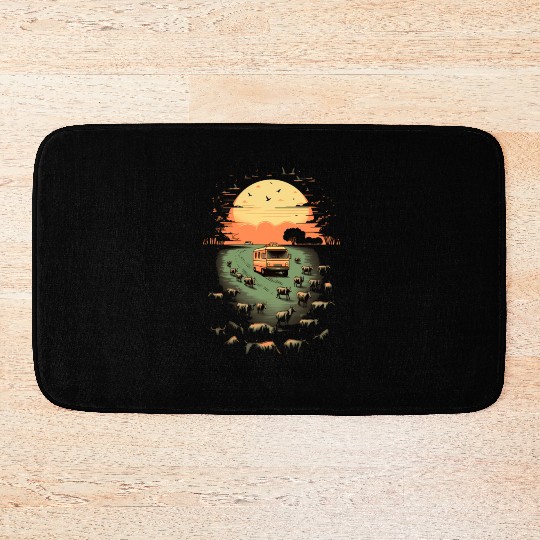 Rv Camping Herd Of Cows Cow Camper Caravan Bath Mats
