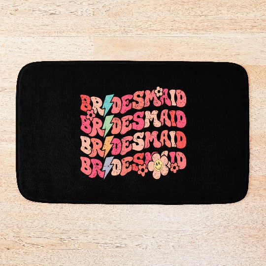 Groovy Bridesmaid Wedding Bride Bachelorette Party Bath Mats