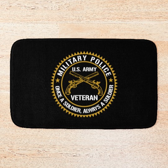 Military Police US Army Veteran Once A Soldier Alw Bath Mats