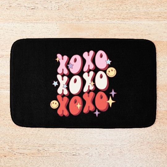 XOXO retro valentine sublimation hipster Bath Mats