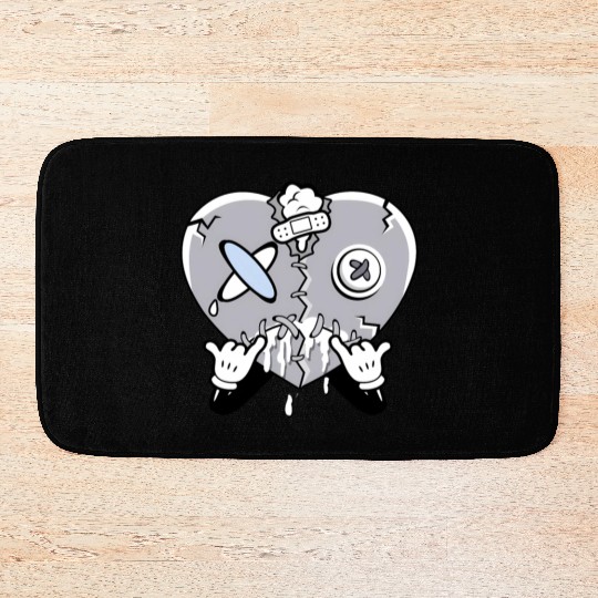 Heart Crying Cement Grey 11S Bath Mats