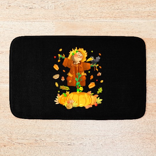 Scarecrow Pumpkin Garden Hello Thanksgiving Bath Mats