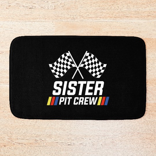 Pit Crew Sister Matching Racer Drag Racing Bath Mats