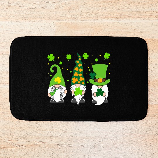St Patrick'S Day Three Gnomes Shamrock Irish Bath Mats