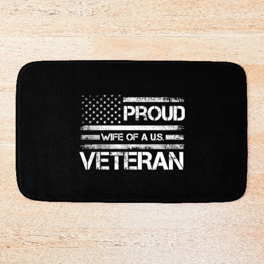 Veterans Proud Wives Of Us Veterans American Flag Bath Mats