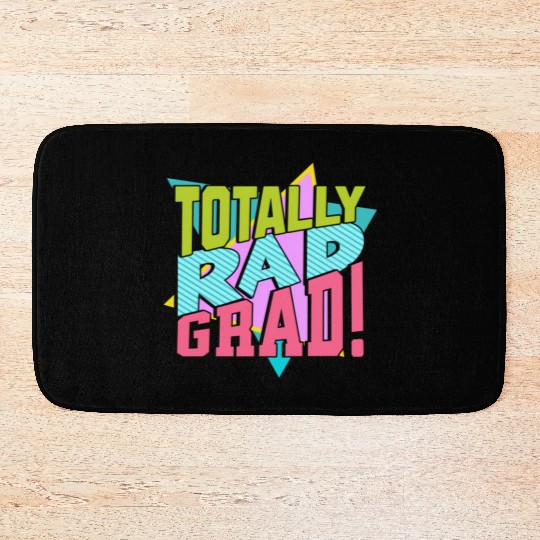 Totally Rad Grad 80'S 90'S Retro Graduation Class Bath Mats