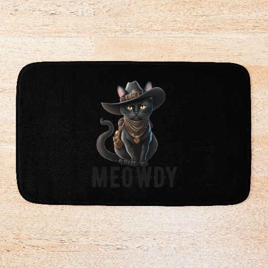 Meowdy Cat Cory Music Kitten Cowboy Bath Mats