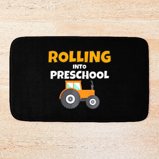 Back to School Tractor Construction First Day of Bath Mats