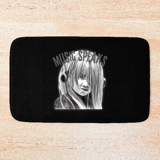 Music a Moody Grunge Streetwear Style Music Bath Mats