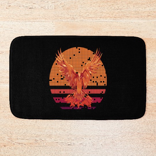 Firebird Fantasy Fire Phoenix Rise From Ashes Bath Mats