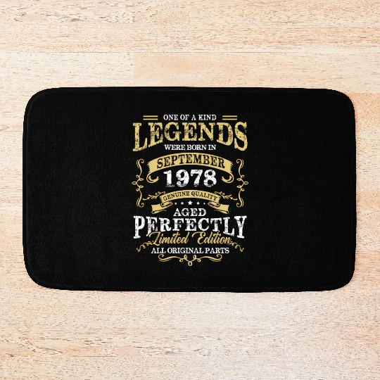 Legend Born In September 1978 45Th Bath Mats 45 Years Ol