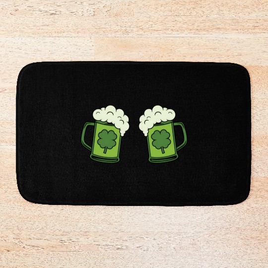 Drinking Green Beer Boobs Shamrock Irish Patric Bath Mats