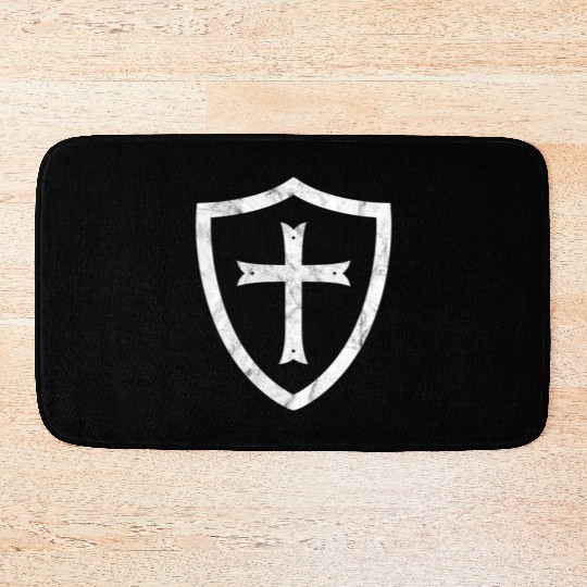 Knights Templar Cross And Shield Crusader History Bath Mats