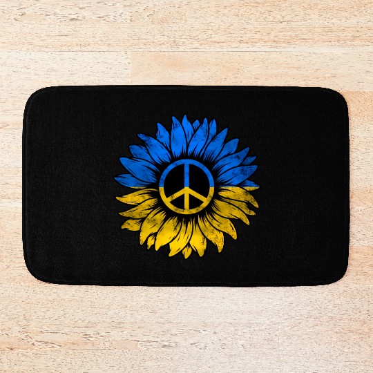 Ukrainian Flag Ukraine Flag Sunflower Bath Mats