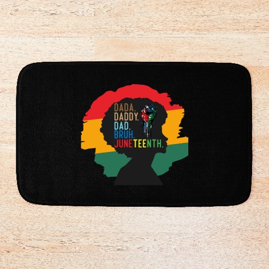 Dada Daddy Dad Bruh Retro Juneteenth Fathers Day Bath Mats