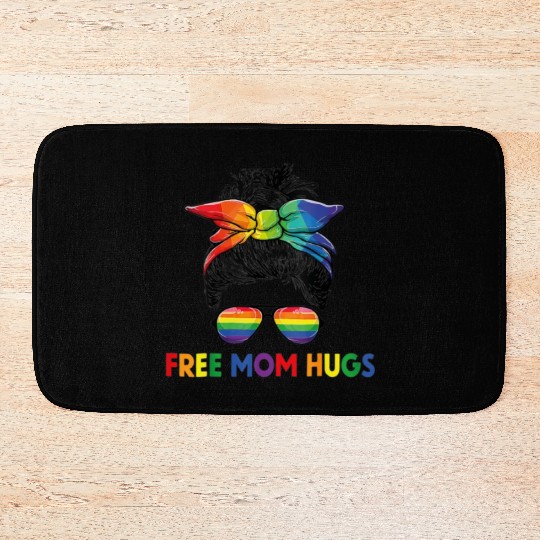 Free Mom Hugs LGBT Pride Free Brother Hugs Bath Mats