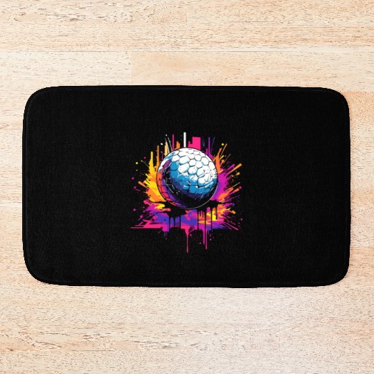 Golf Ball Graffiti Golfing Golfer Golf Player Bath Mats