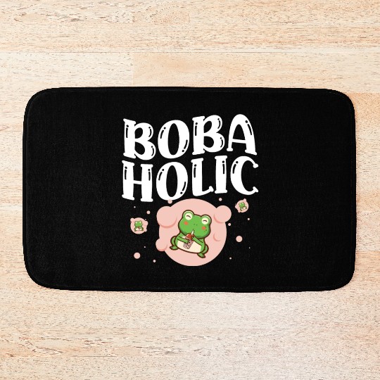 Bobaholic Bubble Tea Lover Boba Tea Drinker Korean Bath Mats