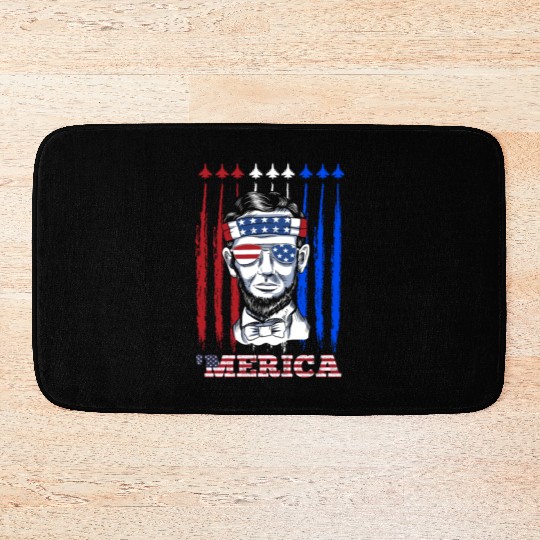 Merica Lincoln Independence Day Party Patriots Bath Mats