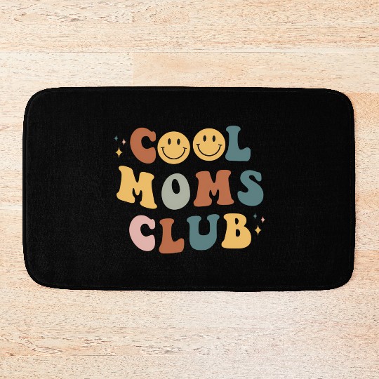 Moms Club On Back Print Bath Mats