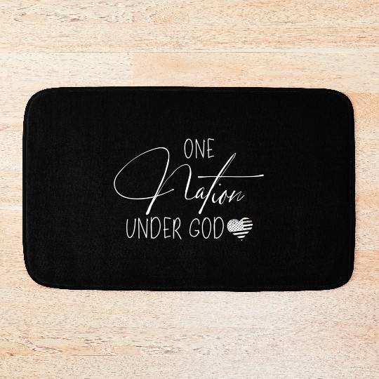 One Nation Under God Usa Script Bath Mats