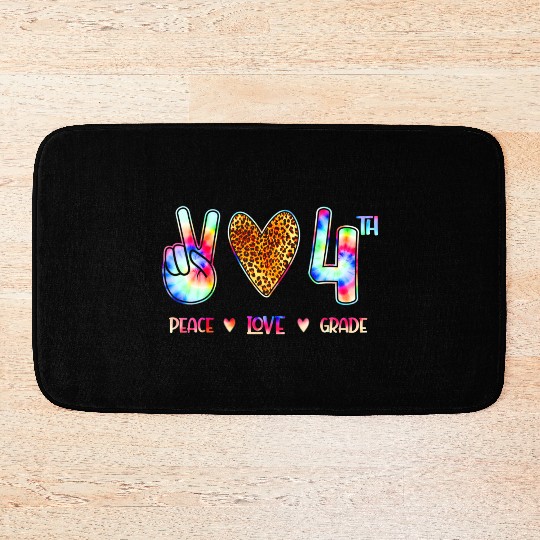 Peace Love Fourth Grade Squad Back to School Bath Mats