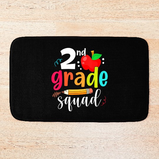 Second Grade Squad Funny Back To School 2nd Bath Mats