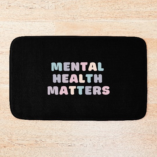 Mental Health Matters | Quote Koni French Grey Bath Mats