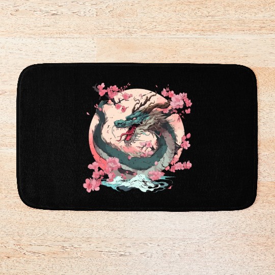 Japanese Dragon Cool Fantasy Chinese Asian Dragon Bath Mats