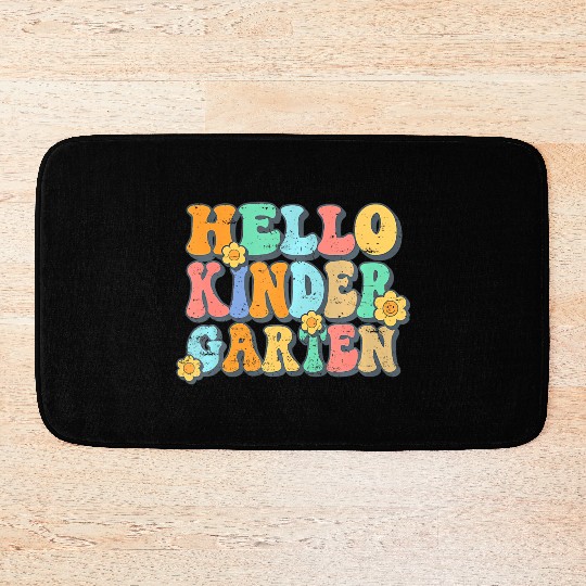 Hello Kindergarten Teacher Team Back To School Bath Mats