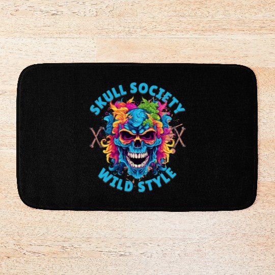 Skull society wild style Bath Mats