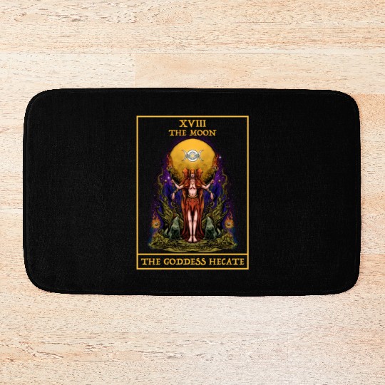 The Goddess Hecate Tarot Card Triple Moon Witch Bath Mats