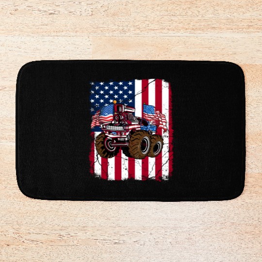 US Patriot American Monster Trucks USA Fan Bath Mats